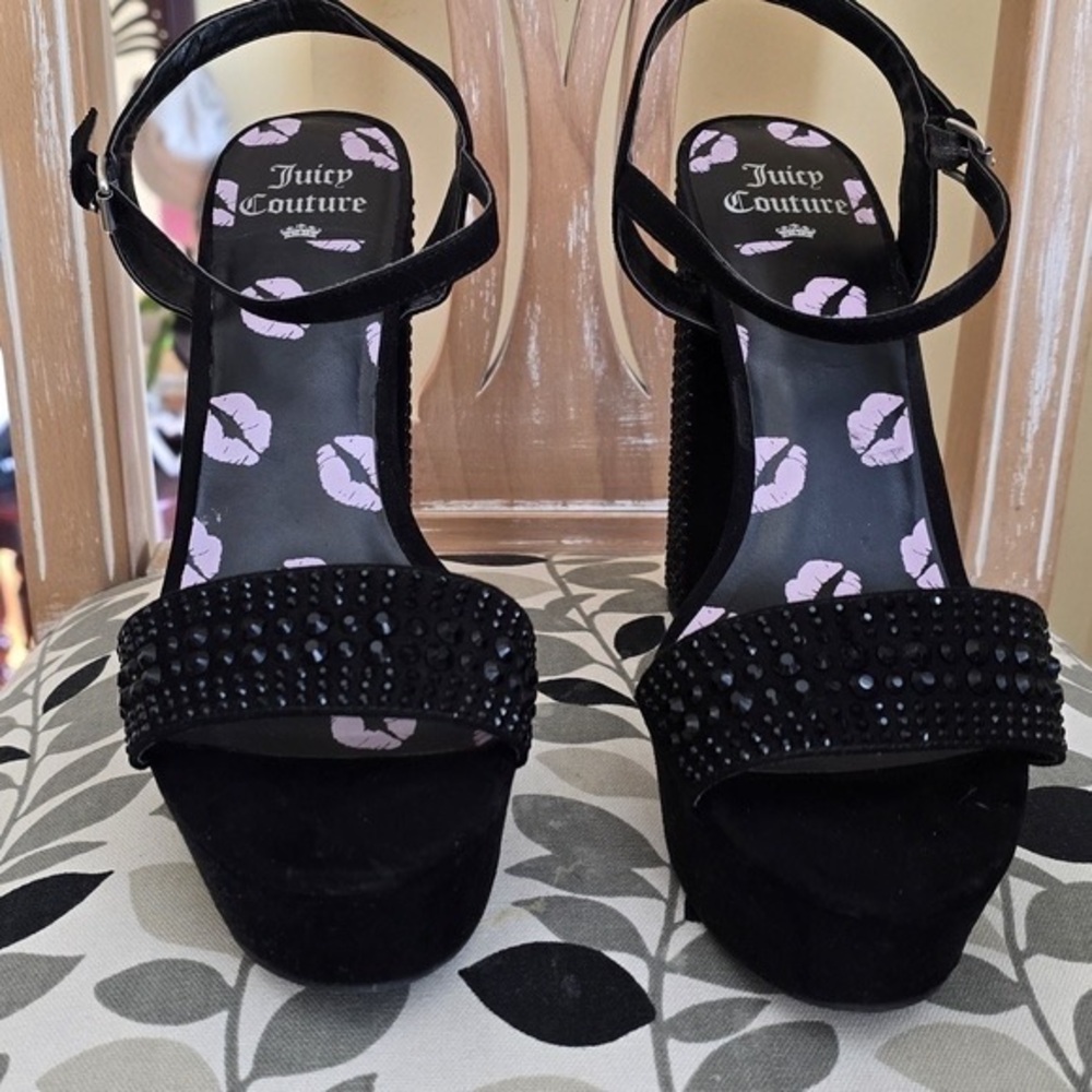 Juicy Couture Black Heels with Studded Strap